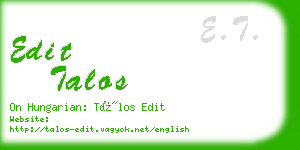 edit talos business card